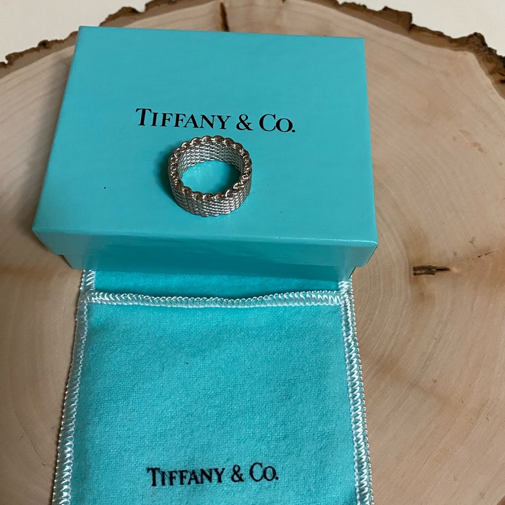 Tiffany & Co mesh sterling silver ring